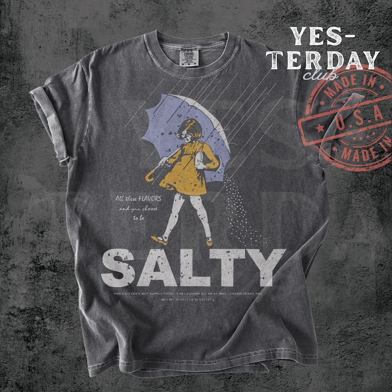 salty girl shirt, ladies summer tee, summer outfit women, vintage style tee, gift for her, retro tee, round neck tee, sassy graphic top, short sleeve tee, trendy casual tee, summer graphic tee, comfort colors women shirt.