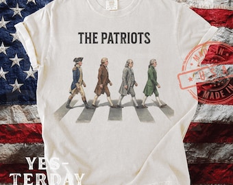 The Patriots Founding Fathers Iconic Zebra Crossing Shirt, Independence Day,  2XL-4XL - YC50205