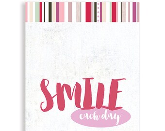 Smile Each Day, Inspirational quote, Art Print, Happy Art