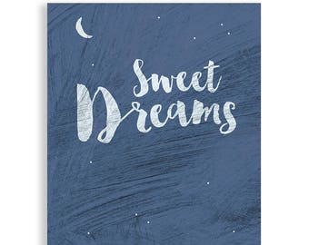 Nursery Art, Bedroom Art, Sweet Dreams, Art Print, Bedroom Art, New Baby Art