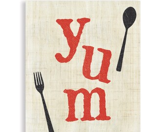 Yum, Kitchen Art, Kitchen Poster