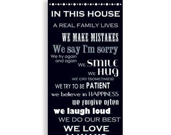 Family Rules In Our House, Family Rules Art, Family Art, Family Poster