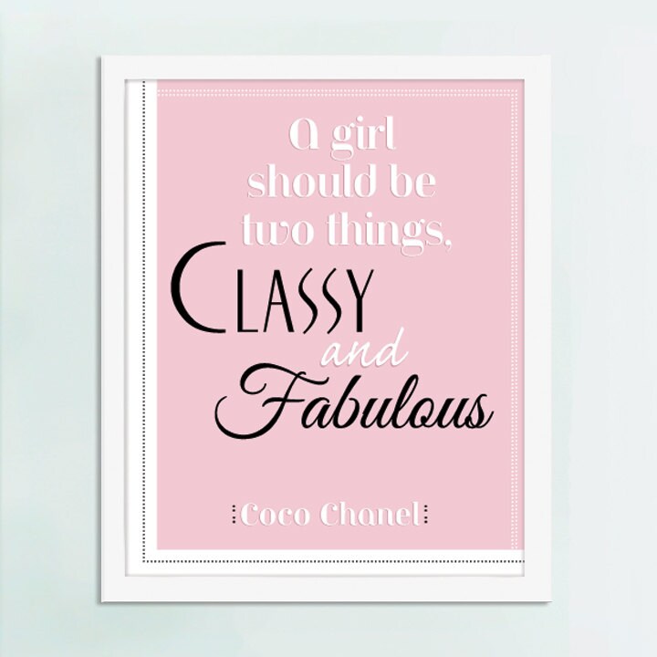  Coco Chanel Quote Classy and Fabulous Shirt (M, Crew Neck,  White) : Handmade Products