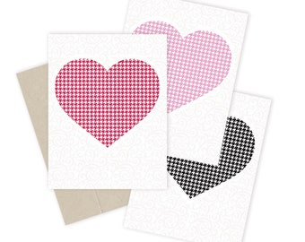 Heart Notecards |  Houndstooth Notecards
