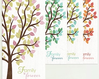 Family Is Forever, Family Tree Art, Family Wall Art, Seasons Wall art, Family Art, Custom Colors or Personalization Available