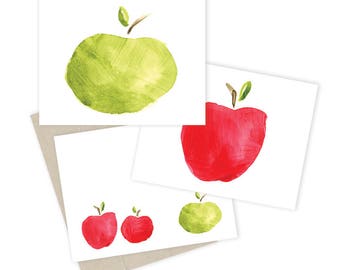 Apples Watercolor Style Notecards