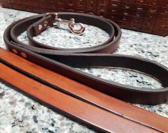 Leather leash. Heavy-duty hardware. Saddle grade veg tanned, top grain leather FREE shipping in USA