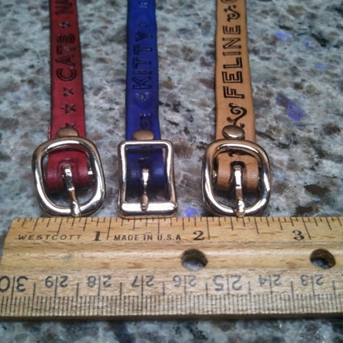 Custom Leather Cat Collar. Name Address Phone Number Etc. Etsy