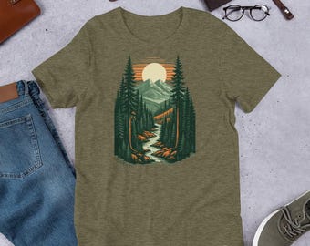 Camiseta cristiana del Salmo 1: Escena de la naturaleza, camiseta con mensaje de fe