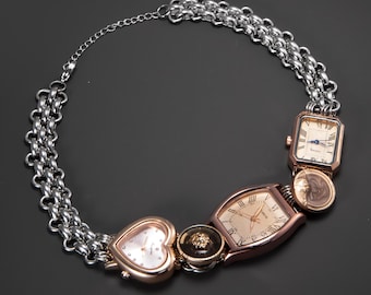 Handmade Watch Choker: Victorian Style, Cyber Punk Y2K Jewelry