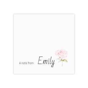 Personalized Floral Post It Notes, Custom Sticky Notes, Gift for Her, office supplies, stationery, cute memo pads