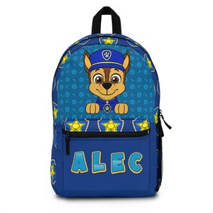 Personalized Paw Patrol Backpack, Custom Name School Bag, Kids Travel Backpack, Child&#39;s Camping Knapsack, Gift for Toddler