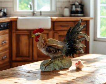 Vintage Rooster Planter | 1950s Lefton Napco Style Farmhouse Kitchen Decor