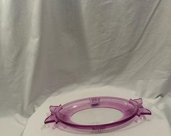 Bandeja de cristal Marquis de Waterford – Década de 1990 (Descatalogada) Bandeja de servir con asa en forma de arco