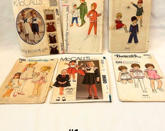 Girls Size 2 Pattern Collection – Vintage 1960s–80s Sewing Patterns for Dresses & Clothing