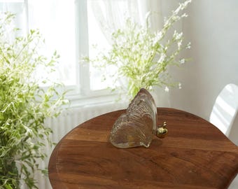 Vintage Avon Iridescent Butterfly Perfume Bottle • 1970s Glass Collectible • Gold‑Tone Cap