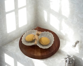 Vintage Avon Milk Glass Dove Dish • Double Seashell Candy Holder 1970s