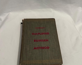 Bondar's Simplified Russian Method Textbook • Vintage Grey Cloth 1949 Language Book