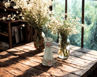 Vintage Nippon hoedenpinhouder • Handgeschilderd bloemenporselein, gouden accenten