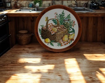 Vintage Department 56‑Style Strawberry Tin – Country Kitchen Canister, Collectible Metal