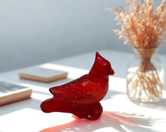 Vintage Avon Cardinal Perfume Bottle – Ruby Red Glass Bird with Red Plastic Head (1970s–80s)