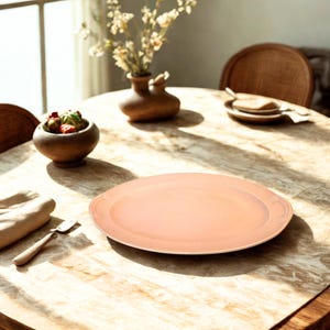 Vintage Taylor Smith Taylor Lu-Ray Platter, Sharon Pink Mid Century Ceramic Tray
