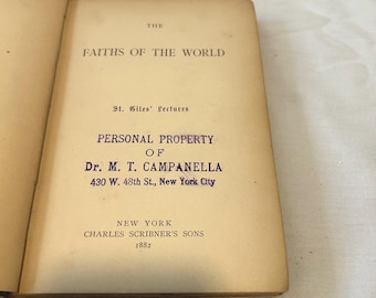 Vintage 1882 The Faiths of the World: St. Giles Lectures | Charles Scribner’s Sons