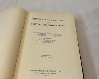 Vintage “Principles and Practice of Electrical Engineering” Hardcover | Gray & Wallace, McGraw‑Hill