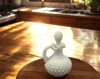 Vintage Avon Hobnail Milchglas Menage - Weiße Parfüm Flasche Sammlerstück