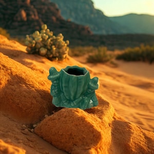 Vaso per cactus a forma di botte vintage – Figure Sombrero Siesta, vaso per piante grasse in ceramica verde