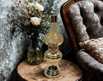 Vintage Avon Library Lamp Perfume Bottle – Amber Glass Victorian Lamp Collectible