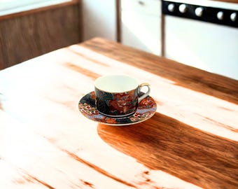 Vintage Japanese Dragonware Tea Cup & Saucer – Moriage Raised Dragon, Occupied Japan Porcelain