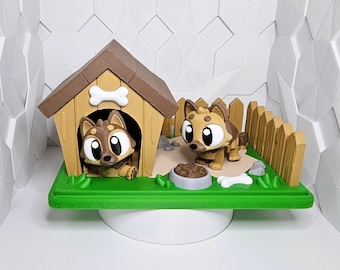 3D Printed Flexi Dog Playset | Articulated German Shepherd & Corgi | Dog House Toy