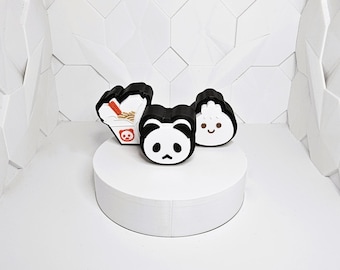Chinese Takeout Fidget Clickers: Panda, Bao, or Box - 3D Printed
