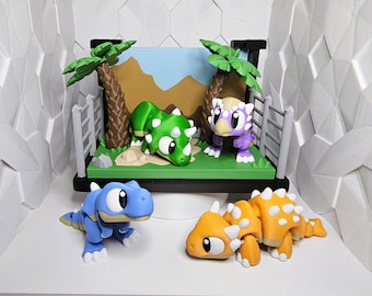 3D Printed Dinosaur Playset | Articulated Flexi Dino Park