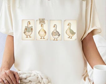 Reading Tshirt Silly Goose Teacher Shirt, Bookish Gifts for Librarian Shirt
