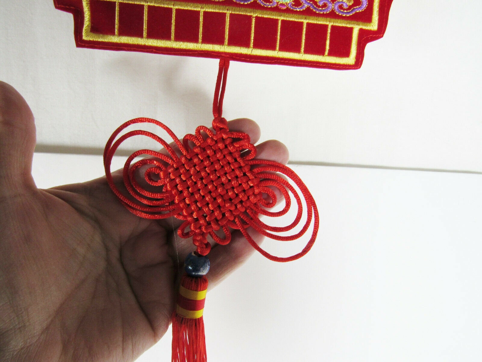 Red Feng Shui Chinese Lucky Tassel Wall Hanging Oriental Decor Etsy