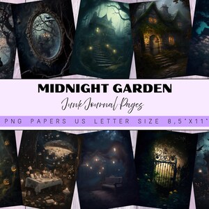 Midnight Garden Junk Journal Kit – Goblincore & Halloween Ephemera