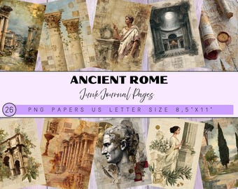 Imprimibles para diario de recortes de la Antigua Roma: kit de imágenes prediseñadas históricas vintage