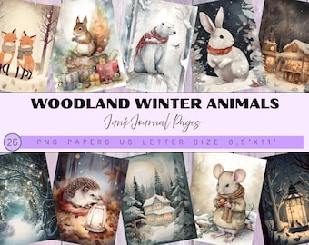Winter Wonderland Junk Journal Kit – Nativity & Woodland Christmas Pages