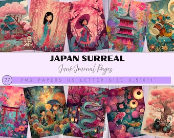 Japan Junk Journal Kit – Asian Background Scrapbook Printables