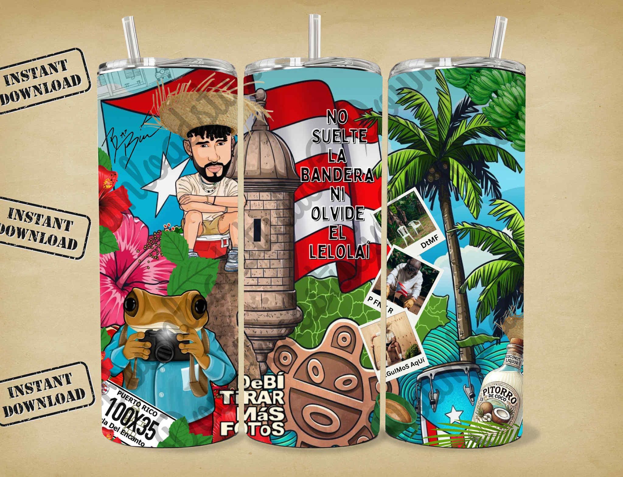 Bad bunny benito seguimos aqui 2 digital Download 20oz straight tumbler png