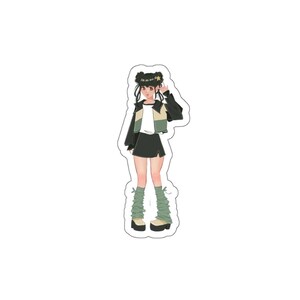 Kawaii Anime Girl Die-Cut Stickers, Adorable Manga Character Decals, Laptop Decor, Water Bottle Sticker Pack, Scrapbooking Embellishments