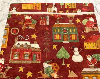 Cross Stitch Project Bag Christmas Teresa Kogut Fabric Project Bag, Travel Organizer  READY TO SHIP