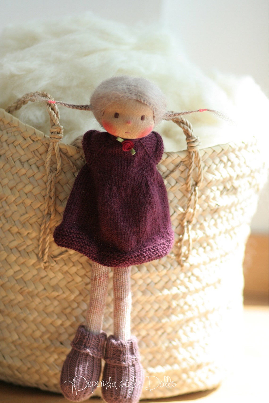 Peperuda doll Knitted doll Avalon 14 Waldorf doll rag | Etsy