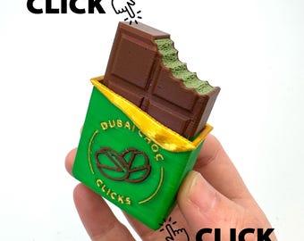 Viral Dubai Chocolate Bar Fidget Clicker | 3D-Printed Sensory Toy | Great for Stress Relief