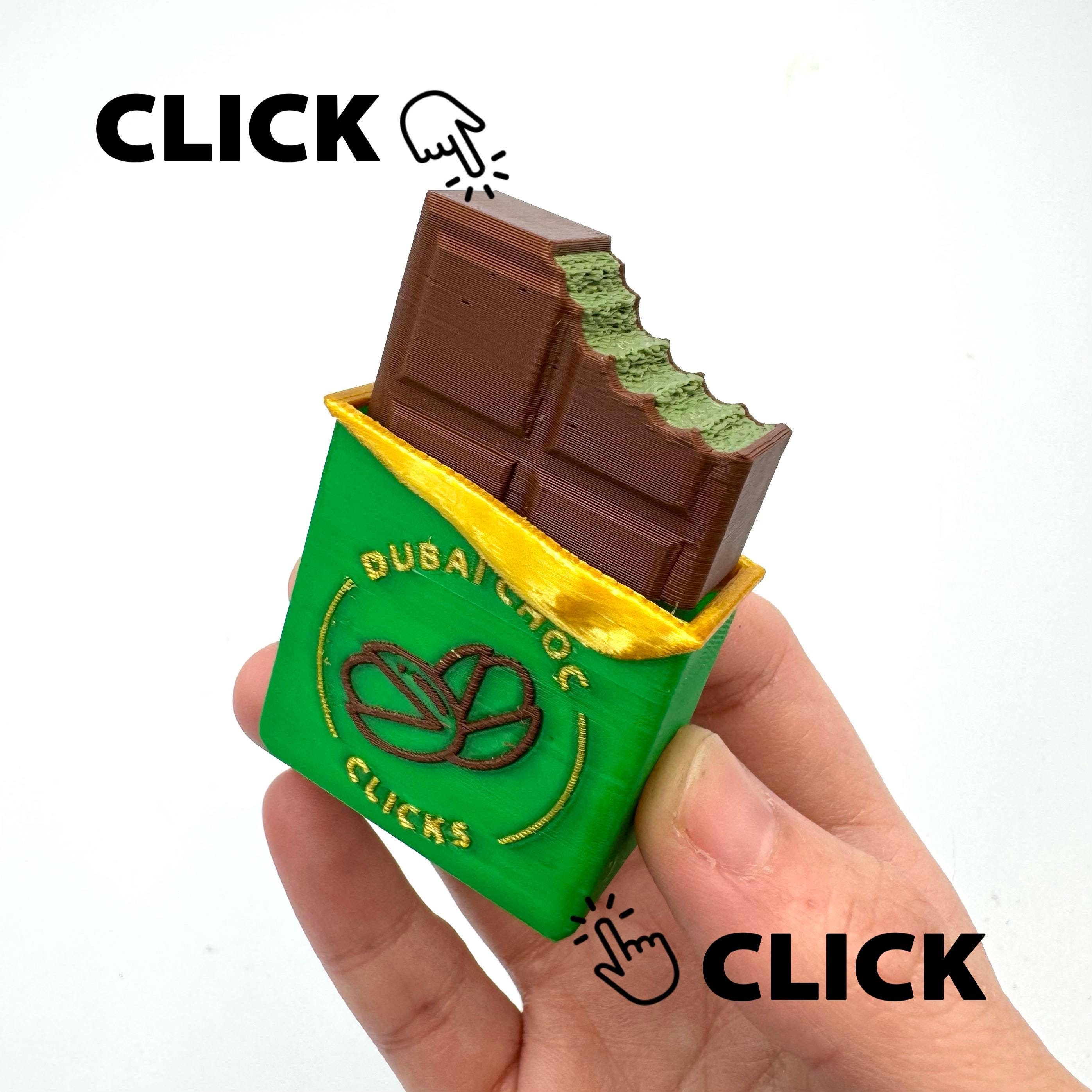 Viral Dubai Chocolate Bar Fidget Clicker | 3d-printed Sensory Toy