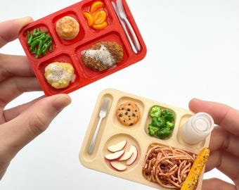 Miniature Cafeteria Lunch Tray 1 : 6 Scale | 3D Printed | Compatible with Miniverse | Tray Only, No Food Filling