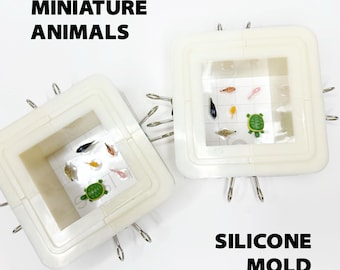 Silikonform Miniatur Fisch und Schildkröte | 1:6 Maßstab