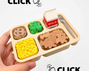 Nostalgic School Lunch Tray Fidget Clicker | 3D-Printed Sensory Toy | Great for Stress Relief